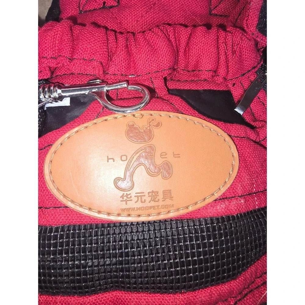 Hoopet Small Pet Carrier Backpack Red Black Legs Out Front Dog Cat Travel Bag S